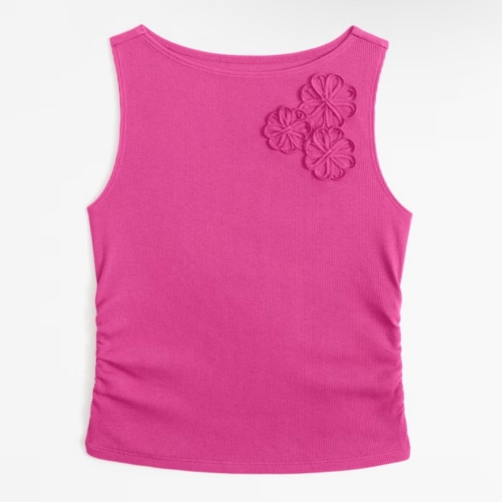 Abercrombie Kids Shell Floral Pink Tank‎ Size 17/18